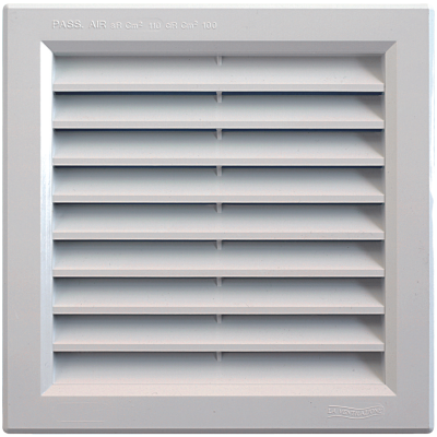 GRILLE A ENCASTR. AVEC MOUSTIQUAIRE 189X189 BLANC PASS-AIR 100CM2