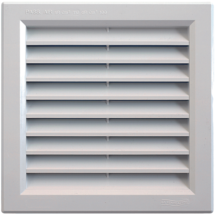 GRILLE A ENCASTR. AVEC MOUSTIQUAIRE 189X189 BLANC PASS-AIR 100CM2