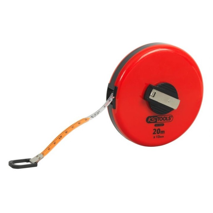 Mesure roulante boîtier rond et ruban fibre de verre, 20 m