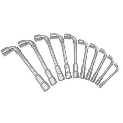 Jeu de 10 clés à pipe débouchées métriques - 6 pans - en boîte