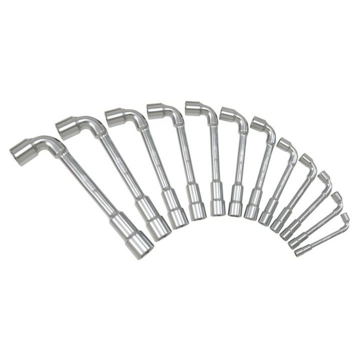 Boîte de 12 clés à pipe débouchées métriques - 6 pans, 7 à 24 mm