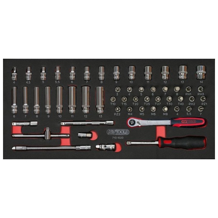 Module de douilles et accessoires ULTIMATE 1/4'', 54 pièces