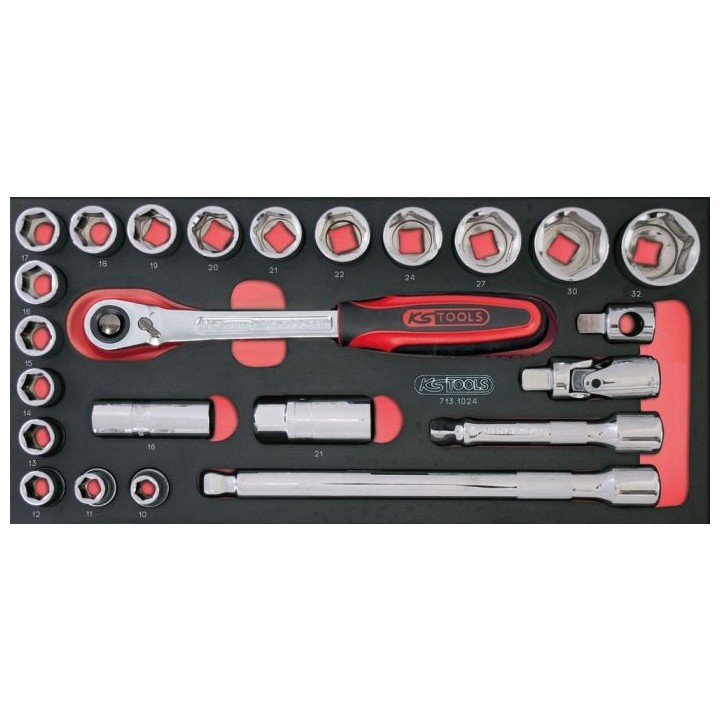 Module de douilles et accessoires ULTIMATE 1/2'', 24 pièces