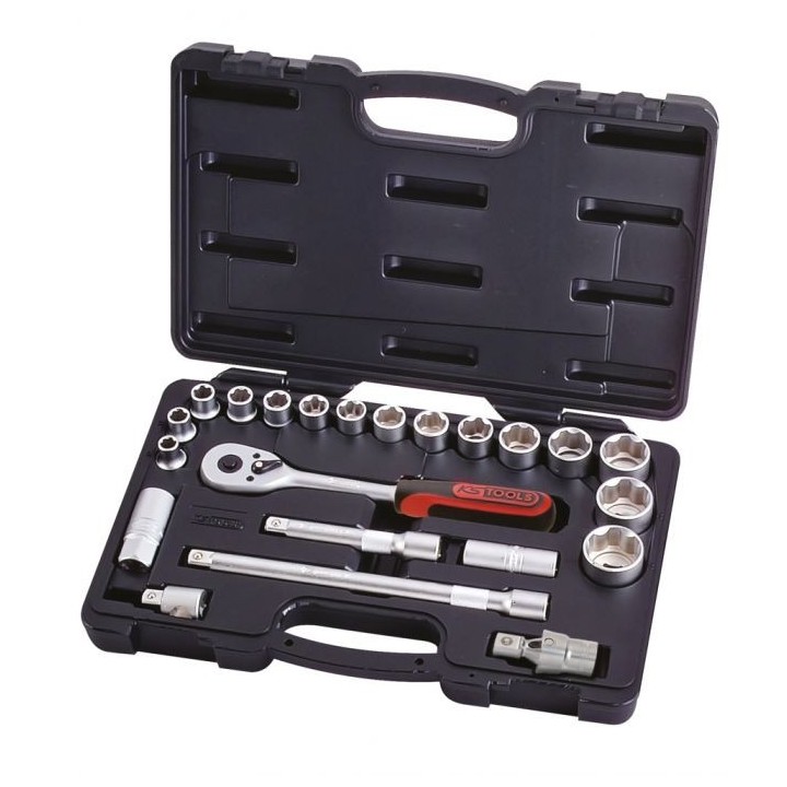 Coffret de douilles 1/2 - 10 à 32 mm - CHROMEmat -  22 pcs