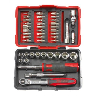 Coffret de douilles et accessoires ULTIMATE 1/4'', 44 pièces