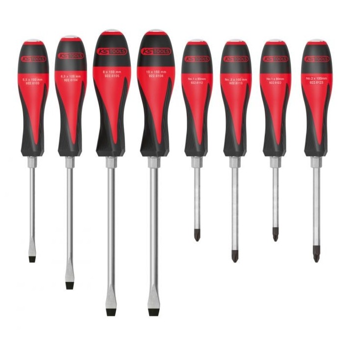 Jeu de 8 tournevis ULTIMATEmax®, 5,5 à 10 mm - PH1 - PH2 - PZ1 - PZ2