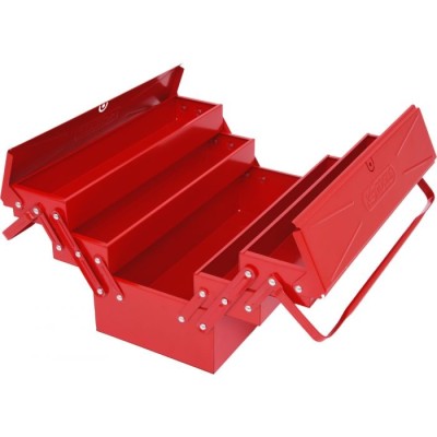 Caisse à outils métallique, 5 compartiments, L.420 mm