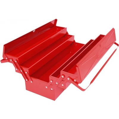 Caisse à outils métallique, 5 compartiments, L.550 mm