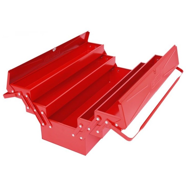 Caisse à outils métallique, 5 compartiments, L.550 mm