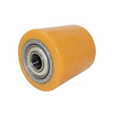 GALET BOUT DE FOURCHE POLYURETHANE 82X70 CAGE DE ROULEMENT 47X12