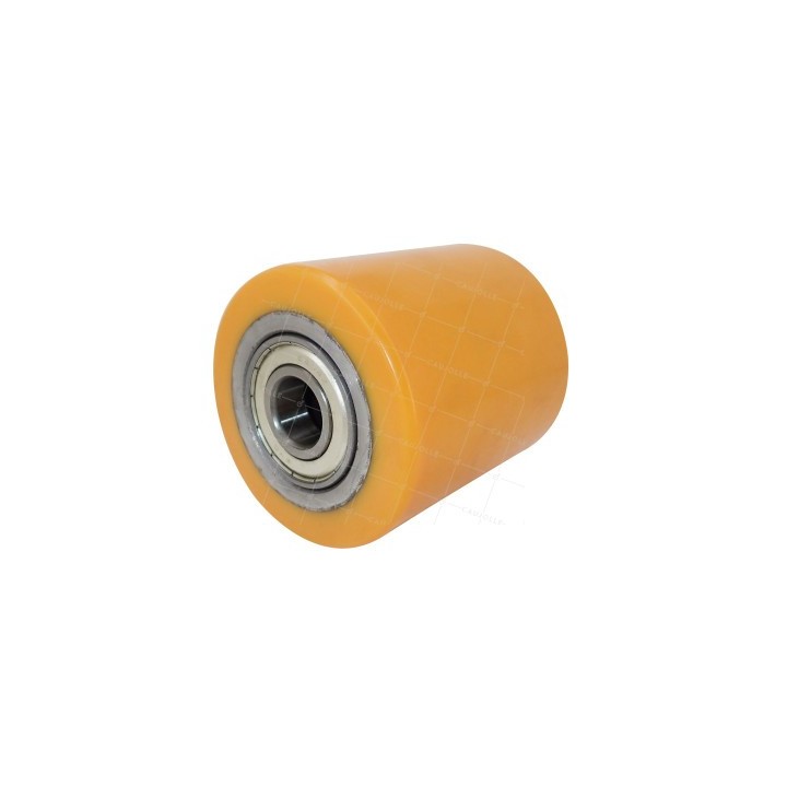 GALET BOUT DE FOURCHE POLYURETHANE 82X70 CAGE DE ROULEMENT 47X12