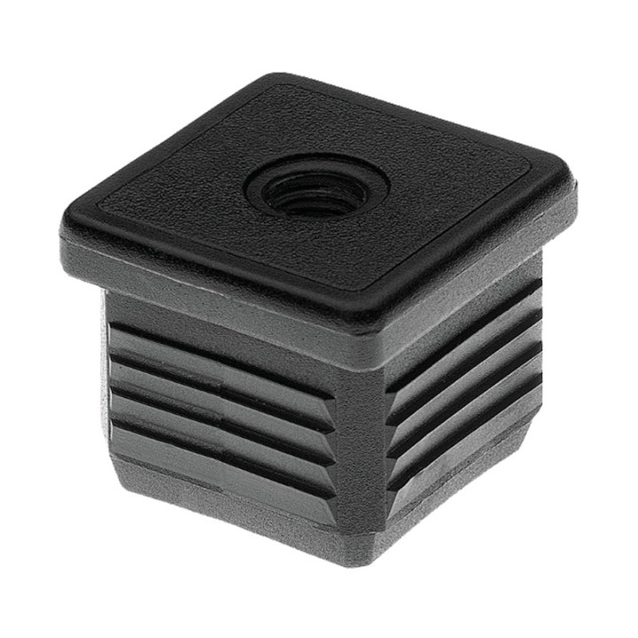 EMBOUT CARRE FILETE PLASTIQUE NOIR M10