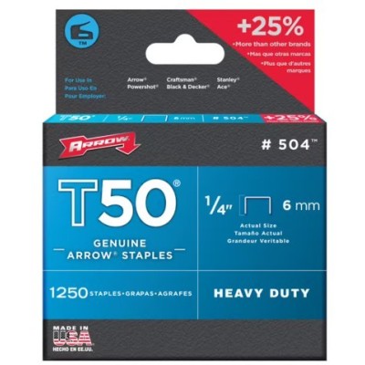 BOITE 1250 AGRAFES T50/6MM REF 504