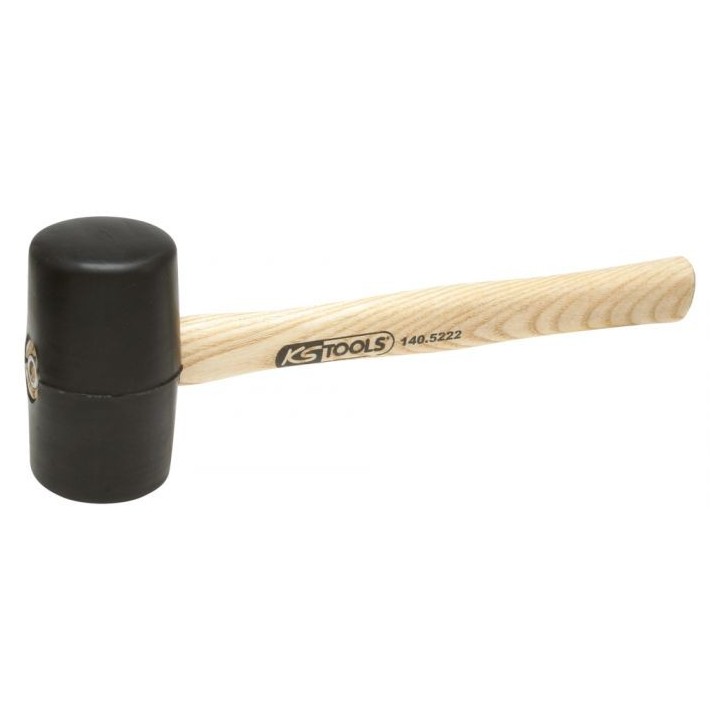 MAILLET CAOUTCHOUC 500G - TÊTE Ø58MM - AVEC MANCHE FRÊNE GALBÉ