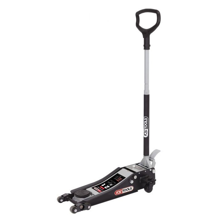 Cric hydraulique extra-bas acier ULTIMATE 2T avec double-roues avant