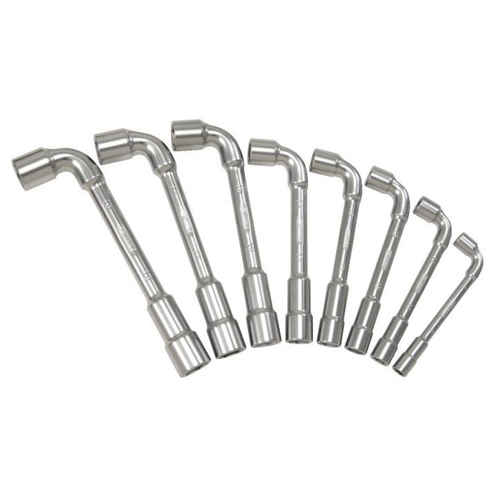 Boîte de 8 clés à pipe débouchées métriques - 6 pans, 8 à 24 mm