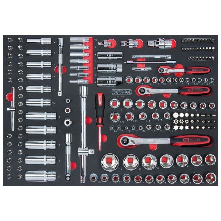 Module de douilles et accessoires 1/4'' - 3/8'' - 1/2'', 175 pièces