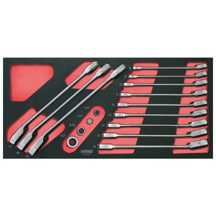 Module de clés mixtes à cliquet réversible GEARplus® avec adaptateurs, 16 pièces