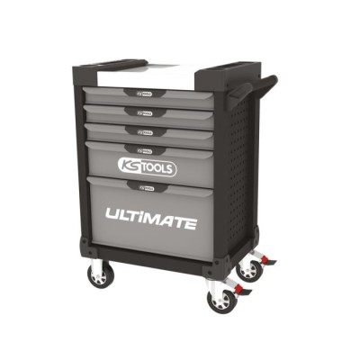 Servante ULTIMATE noire et grise, 5 tiroirs