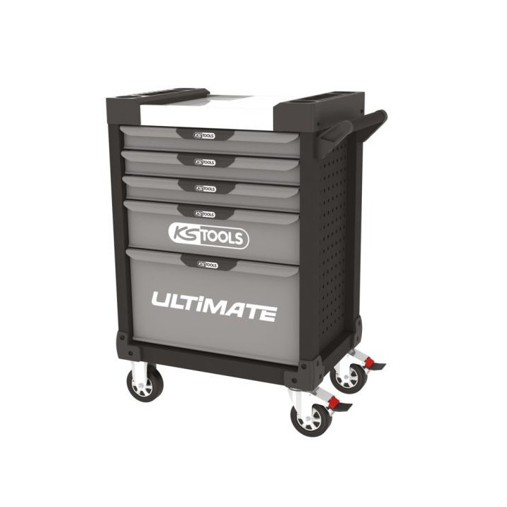 Servante ULTIMATE noire et grise, 5 tiroirs