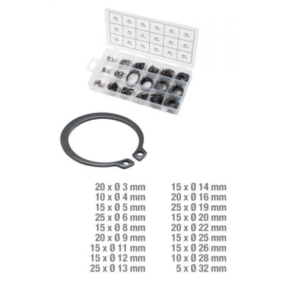 Assortiment de circlips de type externe, 300 pièces