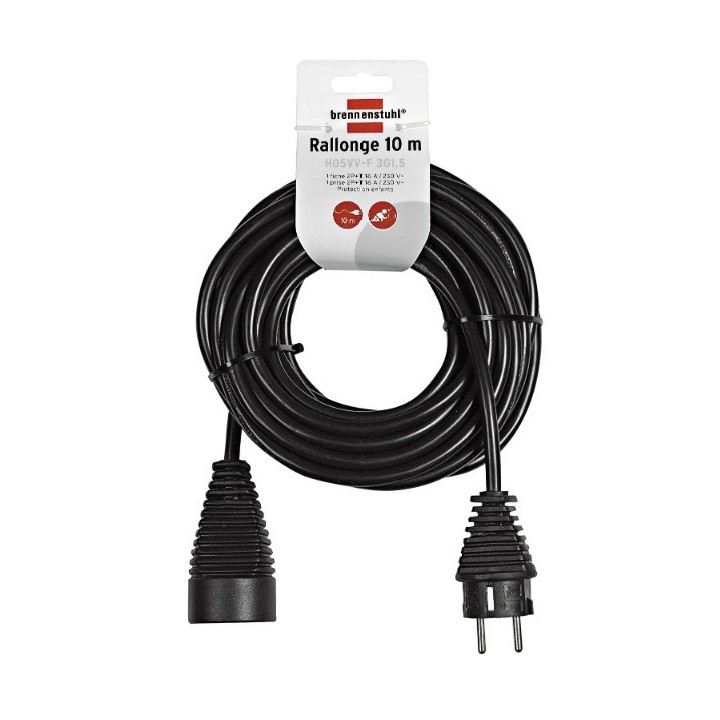 RALLONGE NOIRE 10M H05VV-F 3G1,5
