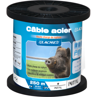 Câble acier Ø1,2 mm,  12 brins, Bobine 250 m