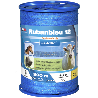 Ruban bleu 12mm, 5 Conducteurs, Bobine 200 m