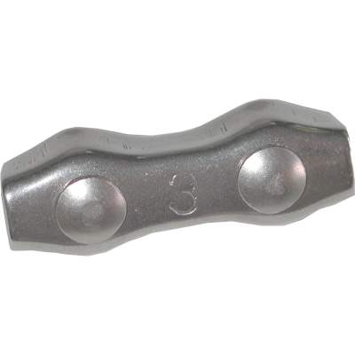 Blister de 10 Attaches fil ø3 mm, inox, pour fils souples jusqu'à 3 mm.