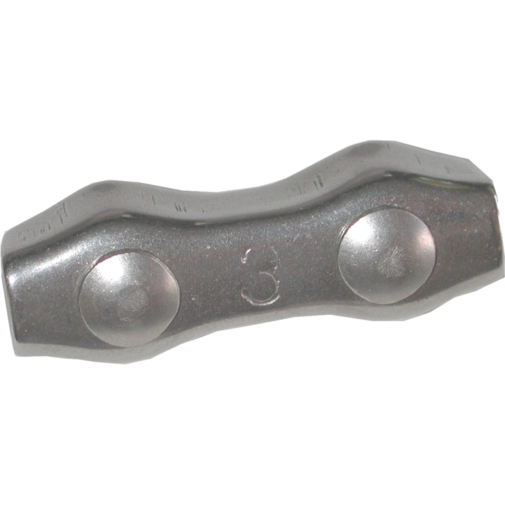 Blister de 10 Attaches fil ø3 mm, inox, pour fils souples  jusqu'à 3 mm.