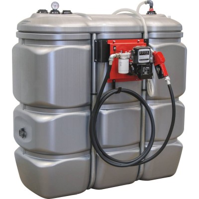 CUVE STOCKAGE FUEL PEHD DP 1500L STATION 230V 60L/MIN