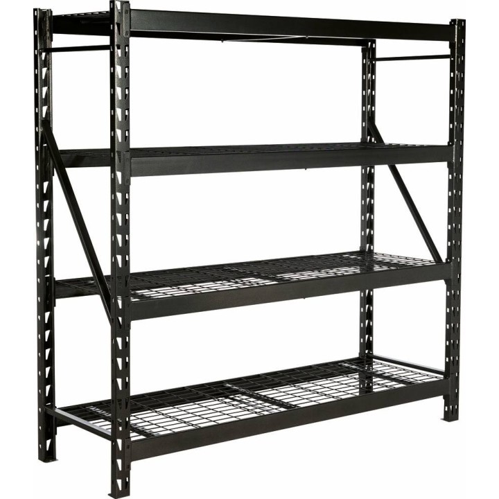 RAYONNAGE D'ATELIER (ETAGERE) MI-LOURD 183x61x183cm - NOIR - 2000 KGS