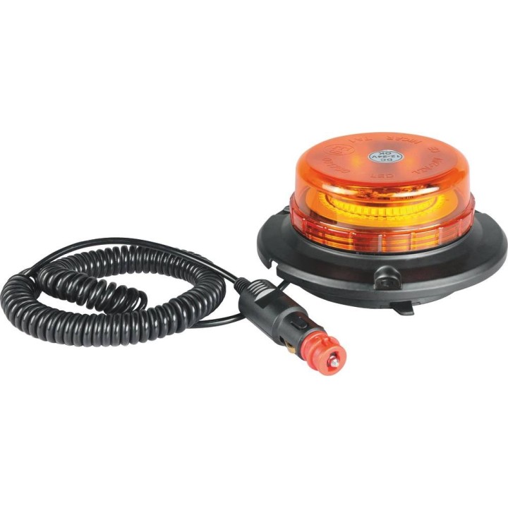GYROPHARE LED DOUBLE FLASH EXTRA PLAT 12/24V 45LEDS MAGNET VENTOUSE
