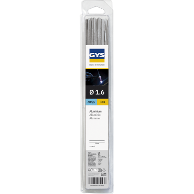 60 Baguettes TIG alu AlMg5 (0,33m) Ø 1,6 mm - Blister