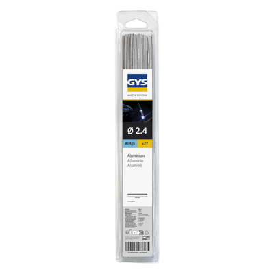 27 Baguettes TIG alu AlMg5 (0,33 m) Ø 2,4 mm - Blister