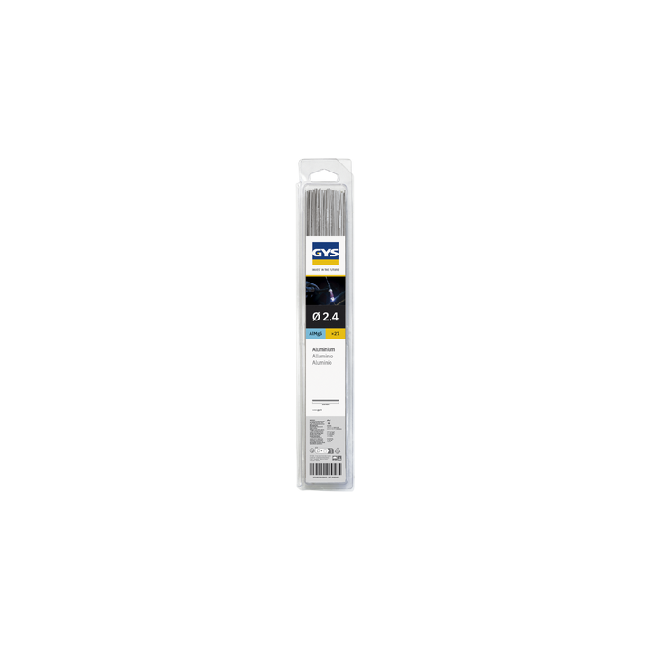 27 Baguettes TIG alu AlMg5 (0,33 m) Ø 2,4 mm - Blister