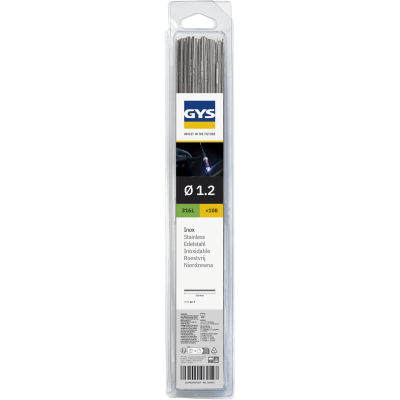 108 Baguettes TIG inox 316L (0,33 m) Ø 1,2 mm - Blister