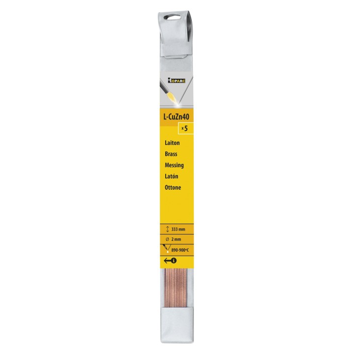 5 Baguettes brasage laiton CuZn40 (0,33 m) Ø 2,0 mm