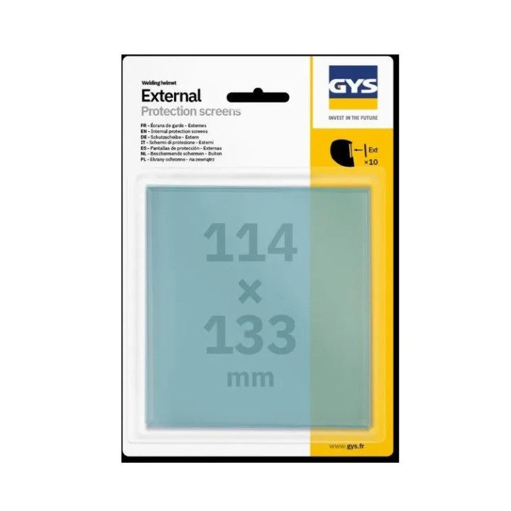 10 Écrans masque externes 114 x 133 mm - GYSMATIC 9-13/5-13/ERGOTECH/SPACEVIEW