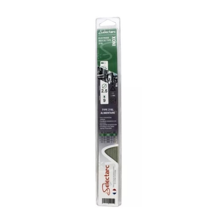 ELECTRODE INOX SELECTARC 2,5X350MM (9PCS)