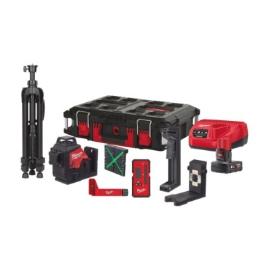 M12 3PLKIT-401P - Kit laser vert 3 lignes 360°, 12V, 4Ah