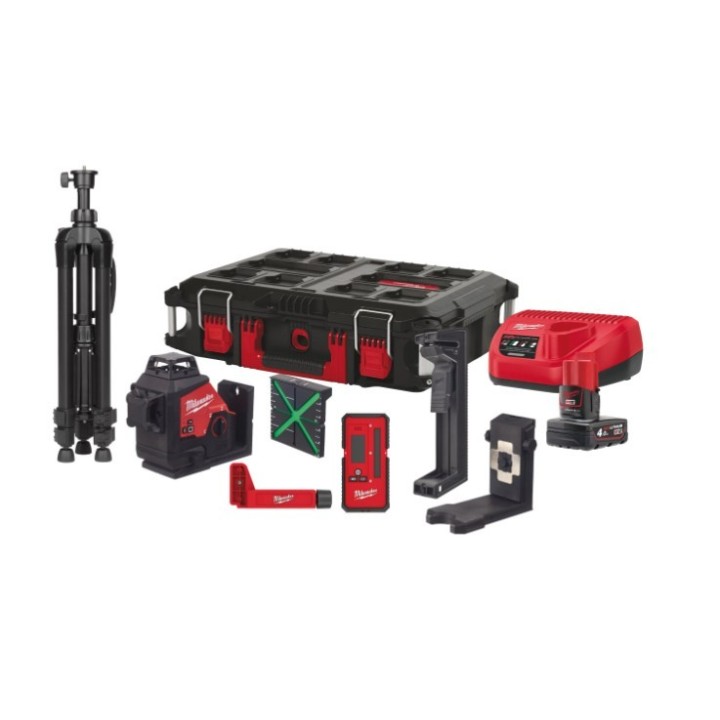 M12 3PLKIT-401P - Kit laser vert 3 lignes 360°, 12V, 4Ah