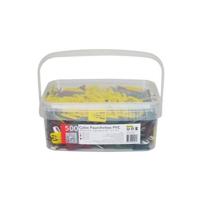 CALES FOURCHETTES PANACHEES PVC 40X30MM SEAU 500PCS