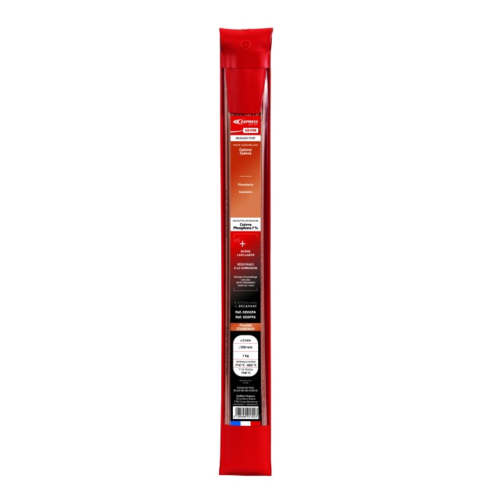 BRASURE CUIVRE PHOSPHORE 7% 2X500MM (1KG)