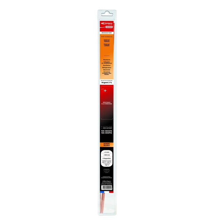 BRASURE ARGENT 2% 2X500MM (5 BAGUETTES)