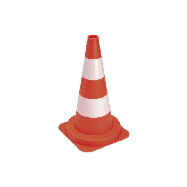 BALISE PVC ORANGE FLUO BANDE BLANCHE 75 CM