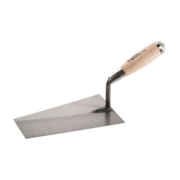 TRUELLE ITALIENNE SUPERIEURE MANCHE BOIS CULOT ACIER CARREE 18 CM