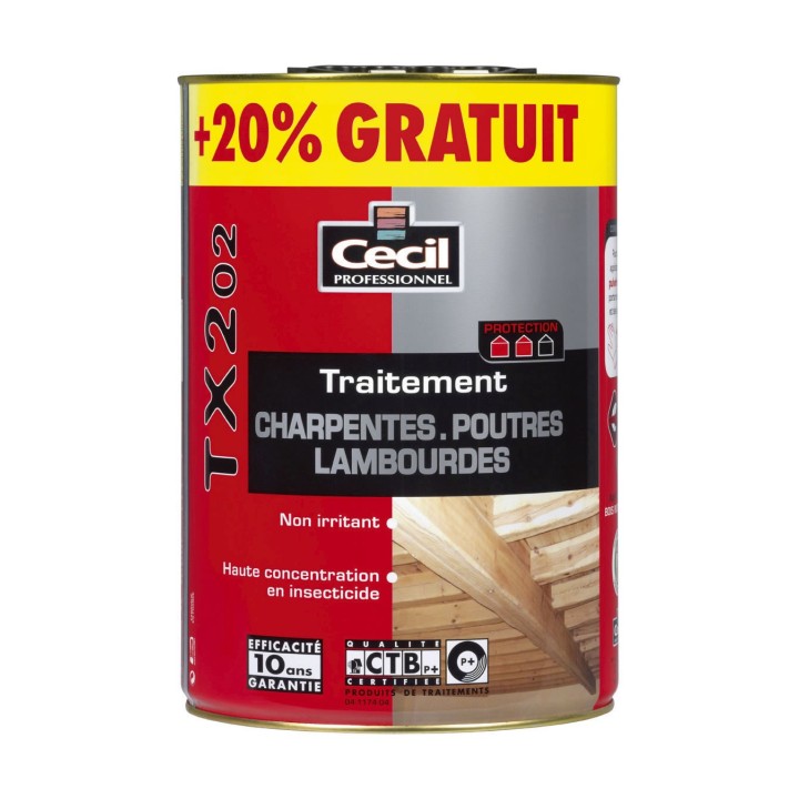 TRAITEMENT CHARPENTES POUTRES LAMBOURDES TX202 5L+1
