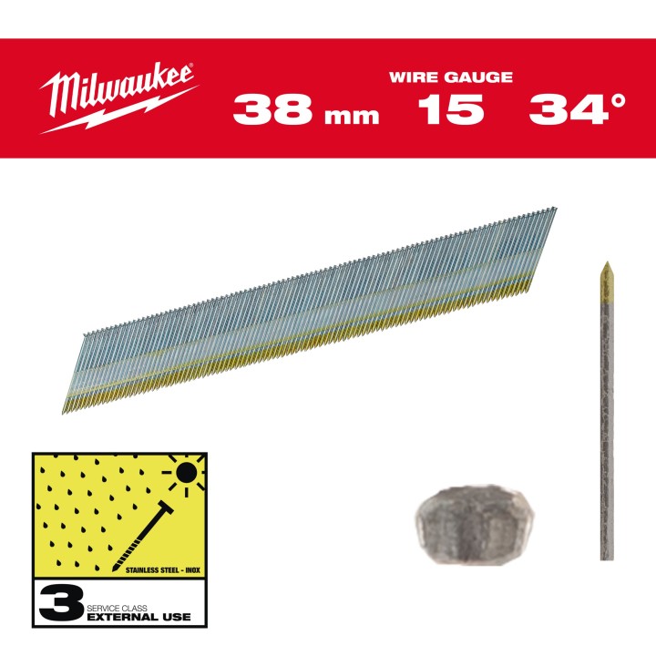 BOÎTE DE 2500 CLOUS G15 38 MM INOX (X1)