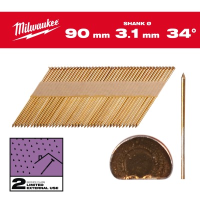 BOÎTE DE 2200 CLOUS 34° 90 MM GALVA (X1)